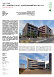 Construction du Gymnase de Renens CEOL GYRE quartier des Entrepôts