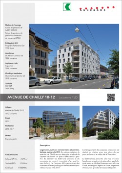 immeuble locatif Chailly Lausanne Agence BCV Atelier Commun Architecte