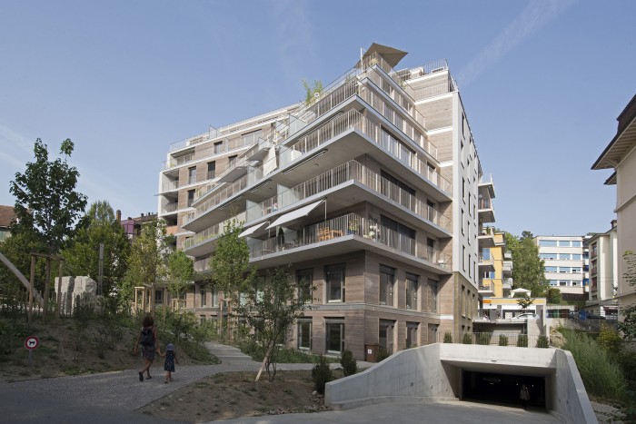 location appartements et bureaux immeuble locatif Chailly Lausanne Agence BCV Atelier Commun Architecte