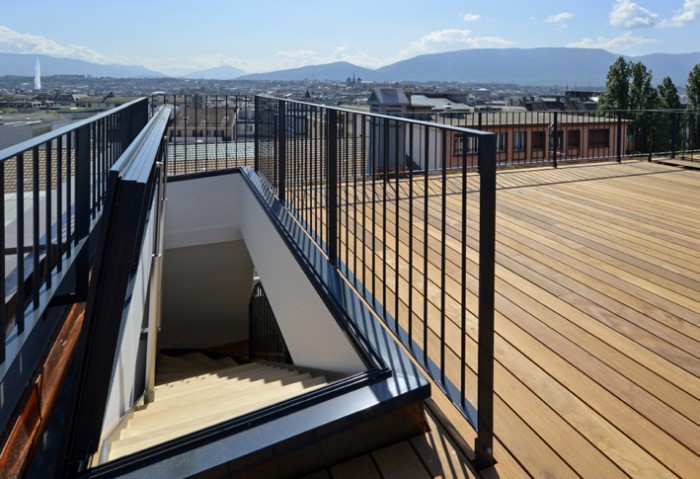 Rue Benjamin Franklin Genève Transformation rénovation immeuble classé Metalu serrurerie escalier